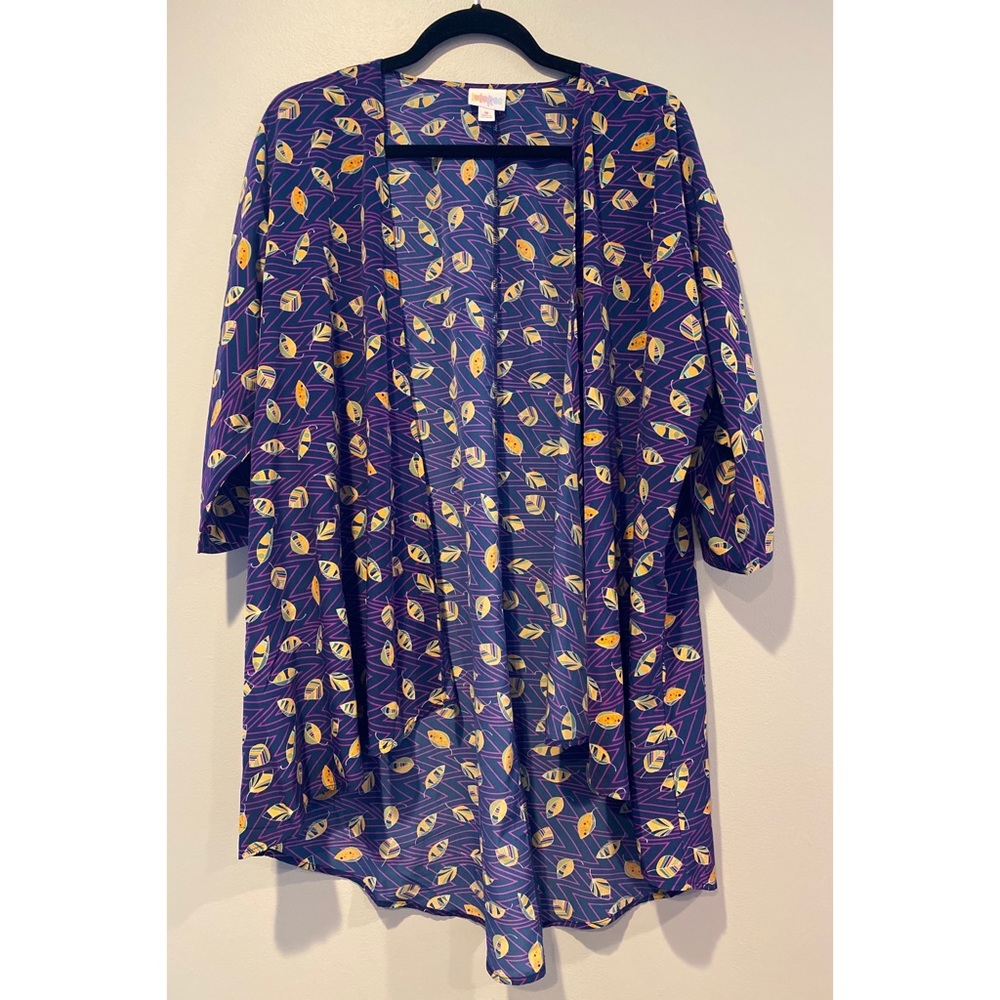 LuLaRoe Lindsay Kimono Medium Purple Floral Print